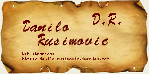 Danilo Rusimović vizit kartica